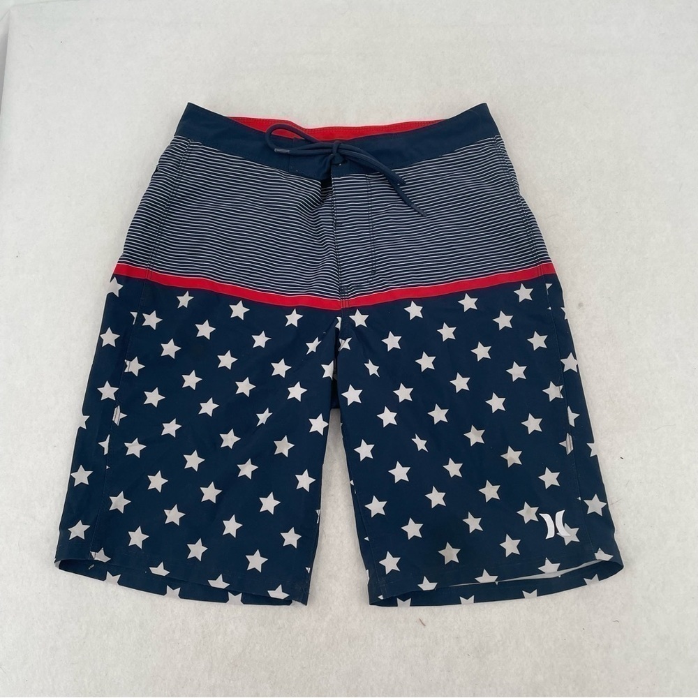 HURLEY Men’s Red, White & Blue hybrid swim shorts size: 28